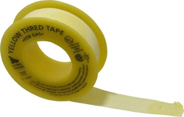 Federal Process - 1/2" Wide x 520" Long Gas Pipe Repair Tape - 3.8 mil Thick, -450 to 550°F, Yellow - USA Tool & Supply