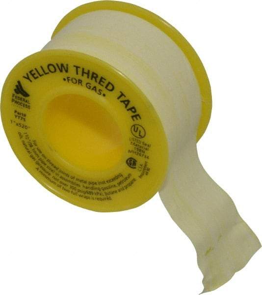 Federal Process - 1" Wide x 520" Long Gas Pipe Repair Tape - 3.8 mil Thick, -450 to 550°F, Yellow - USA Tool & Supply