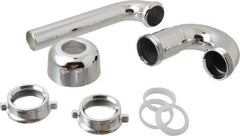 Federal Process - 1-1/4 Outside Diameter, P Trap with Wall Pipe - Chrome Coated, PVC - USA Tool & Supply