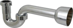 Federal Process - 1-1/2 Outside Diameter, P Trap with Wall Pipe - Chrome Coated, PVC - USA Tool & Supply