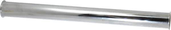 Federal Process - 1-1/2 Inside Diameter, 16 Inch Long, Double Flange, Sink Tailpiece - Chrome Coated, Brass, 22 Gauge - USA Tool & Supply