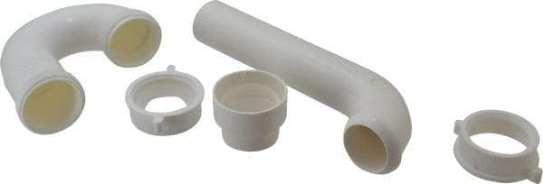 Federal Process - 1-1/2 Outside Diameter, P Trap with Solvent Weld Adapter - White, PVC - USA Tool & Supply