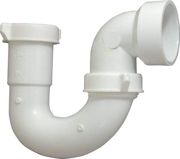 Federal Process - 1-1/2 Outside Diameter, Sink trap with Solvent Weld Outlet - White, PVC - USA Tool & Supply