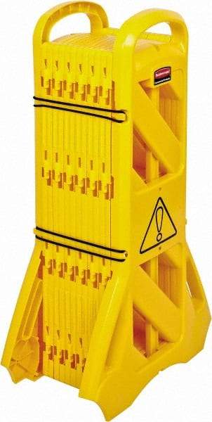 Rubbermaid - 40" High Folding Barricade - Plastic, Yellow - USA Tool & Supply