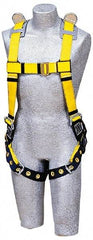 DBI/SALA - 420 Lb Capacity, Size Universal, Full Body Construction Safety Harness - Polyester Webbing, Tongue Leg Strap, Pass-Thru Chest Strap - USA Tool & Supply