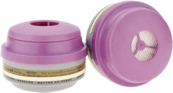 North - Olive and Purple P100 Cartridge and Filter Combination - Series 75852, Protects Against Mercury Vapor - USA Tool & Supply