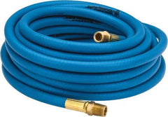 PRO-SOURCE - 1/4" ID x 15/32" OD 25' Long Multipurpose Air Hose - MNPT x MNPT Ends, 300 Working psi, 23 to 150°F, 1/4" Fitting, Blue - USA Tool & Supply