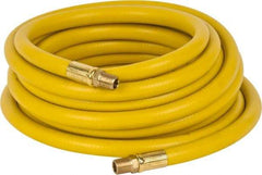 PRO-SOURCE - 3/8" ID x 19/32" OD 25' Long Multipurpose Air Hose - MNPT x MNPT Ends, 300 Working psi, 23 to 150°F, 1/4" Fitting, Yellow - USA Tool & Supply