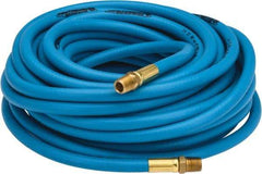 PRO-SOURCE - 1/4" ID x 15/32" OD 50' Long Multipurpose Air Hose - MNPT x MNPT Ends, 300 Working psi, 23 to 150°F, 1/4" Fitting, Blue - USA Tool & Supply