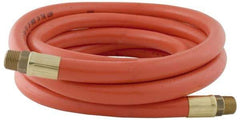 PRO-SOURCE - 1/2" ID x 3/4" OD 100' Long Multipurpose Air Hose - MNPT x MNPT Ends, 300 Working psi, 23 to 150°F, 1/2" Fitting, Orange - USA Tool & Supply