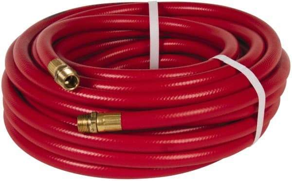 PRO-SOURCE - 1/2" ID x 3/4" OD 50' Long Multipurpose Air Hose - MNPT x MNPT Ends, 300 Working psi, 23 to 150°F, 1/2" Fitting, Red - USA Tool & Supply