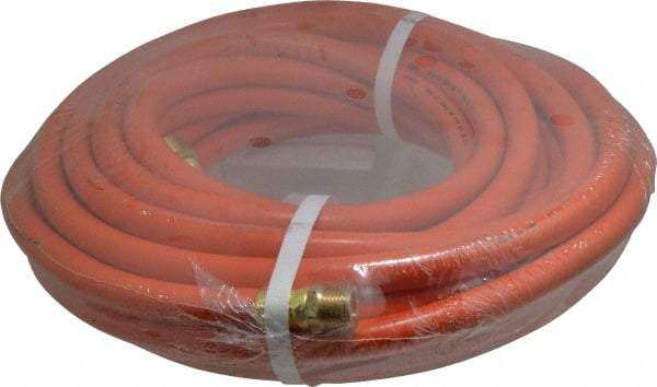 PRO-SOURCE - 1/2" ID x 3/4" OD 50' Long Multipurpose Air Hose - MNPT x MNPT Ends, 300 Working psi, 23 to 150°F, 1/2" Fitting, Orange - USA Tool & Supply