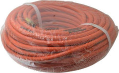 PRO-SOURCE - 1/4" ID x 15/32" OD 100' Long Multipurpose Air Hose - MNPT x MNPT Ends, 300 Working psi, 23 to 150°F, 1/4" Fitting, Orange - USA Tool & Supply