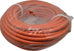 PRO-SOURCE - 3/8" ID x 19/32" OD 100' Long Multipurpose Air Hose - MNPT x MNPT Ends, 300 Working psi, 23 to 150°F, 1/4" Fitting, Orange - USA Tool & Supply