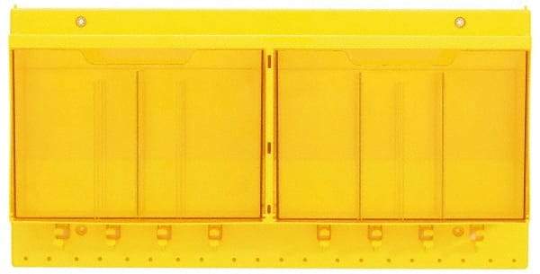 Master Lock - 1 Piece, Empty Polycarbonate Lockout Device and Tag Station - 22 Inch Wide x 11 Inch High x 4-1/8 Inch Deep, Yellow - USA Tool & Supply
