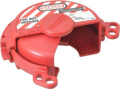 Master Lock - 2-3/8 to 3 Inch Valve Handle Size, Xenoy Thermoplastic Gas Cylinder Valve Lockout - 3/8 Inch Max Shackle Diameter, Red - USA Tool & Supply