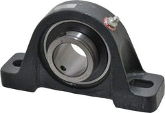 Browning - 1-1/2" ID, 7-1/8" OAL x 4" OAH Pillow Block - 4,467 Lb Static Cap, 7,340 Lb Dyn Cap, 5-3/8" Btw Mnt Hole Ctrs, 2" Base-to-Ctr Ht, Cast Iron - USA Tool & Supply