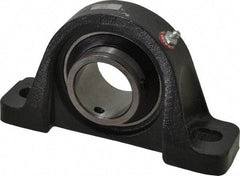 Browning - 1-15/16" ID, 8" OAL x 4-9/16" OAH Pillow Block - 5,216 Lb Static Cap, 7,889 Lb Dyn Cap, 6-15/16" Btw Mnt Hole Ctrs, 2-1/2" Base-to-Ctr Ht, Cast Iron - USA Tool & Supply