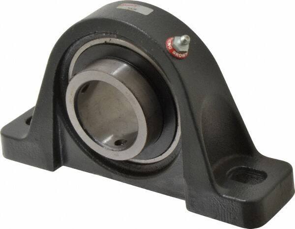Browning - 2" ID, 8-13/16" OAL x 4-29/32" OAH Pillow Block - 6,601 Lb Static Cap, 9,752 Lb Dyn Cap, 6-15/16" Btw Mnt Hole Ctrs, 2-7/16" Base-to-Ctr Ht, Cast Iron - USA Tool & Supply