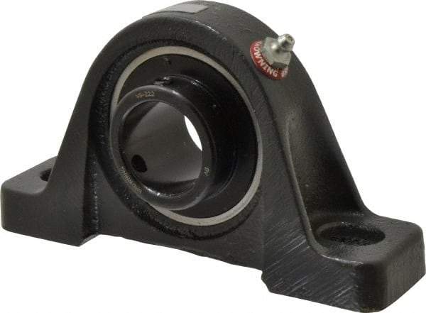 Browning - 1-3/8" ID, 6-3/4" OAL x 3-5/8" OAH Pillow Block - 3,493 Lb Static Cap, 5,782 Lb Dyn Cap, 5" Btw Mnt Hole Ctrs, 1-13/16" Base-to-Ctr Ht, Cast Iron - USA Tool & Supply