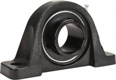 Browning - 1-15/16" ID, 8" OAL x 4-1/2" OAH Pillow Block - 5,216 Lb Static Cap, 7,889 Lb Dyn Cap, 6-3/16" Btw Mnt Hole Ctrs, 2-3/16" Base-to-Ctr Ht, Cast Iron - USA Tool & Supply