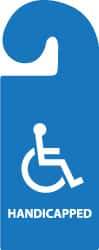 NMC - 8-1/4 Inch High x 3-1/4 Inch Wide, HANDICAPPED Parking/Vehicle Hang Tag - 1 Side, Plastic, Blue, English - USA Tool & Supply