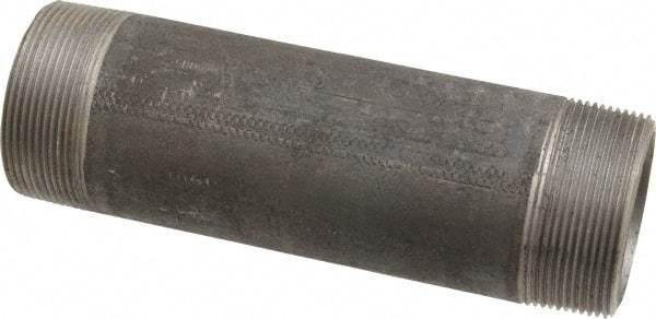 Made in USA - Schedule 80, 2" Diam x 7" Long Black Pipe Nipple - Threaded - USA Tool & Supply