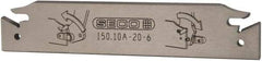 Seco - 0.843" Blade Height, 0.222" Blade Width, 4.72" OAL, Neutral Cut, Double End Indexable Cut-Off Blade - 150.10A Blade, 150.10 Series - USA Tool & Supply
