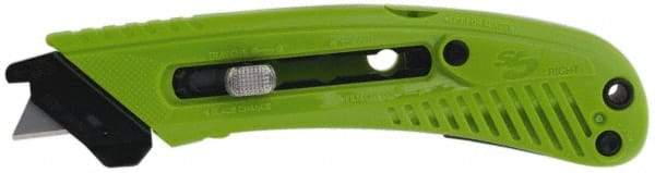 PHC - Retractable Utility Knife - 1-5/8" Blade, Lime Green Plastic Handle, 1 Blade Included - USA Tool & Supply