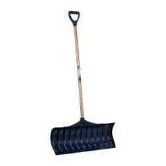 UnionTools - 30 Inch Wide Blade x 11-1/2 Inch High Blade Pusher Snow Shovel - 43 Inch Long Ash Shaft Handle with Poly D-Grip - USA Tool & Supply