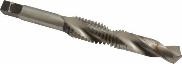 Made in USA - 7/16-14 UNC, H3, 3-7/8" OAL, 0.377" Drill Diam x 1" Drill Length, Combination Drill & Tap - 2 Flutes, 1-7/16" Thread Length, High Speed Steel, Bright Finish, 2B - Exact Industrial Supply