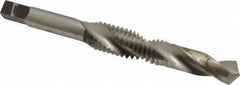 Made in USA - 7/16-14 UNC, H3, 3-7/8" OAL, 0.377" Drill Diam x 1" Drill Length, Combination Drill & Tap - 2 Flutes, 1-7/16" Thread Length, High Speed Steel, Bright Finish, 2B - Exact Industrial Supply