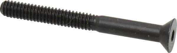 Made in USA - 1/4-20 UNC Hex Socket Drive, 82° Flat Screw - Alloy Steel, Black Oxide Finish, Partially Threaded, 2-1/2" OAL - USA Tool & Supply