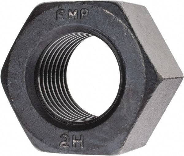 Value Collection - 2-8 UN Steel Right Hand Heavy Hex Nut - 3-1/8" Across Flats, 1-31/32" High, Uncoated, 2B Class of Fit - USA Tool & Supply