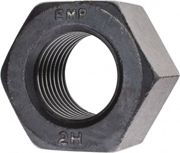 Value Collection - 2 - 4-1/2 UNC Steel Right Hand Heavy Hex Nut - 3-1/8" Across Flats, 1-31/32" High, Uncoated, 2B Class of Fit - USA Tool & Supply