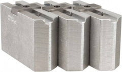 Abbott Workholding Products - Tongue & Groove Attachment, Square Soft Lathe Chuck Jaw - 3 Jaws, Aluminum, 2-1/8" Btw Mount Hole Ctrs, 4-1/2" Long x 1-1/2" Wide x 3" High, 1/2" Groove, 1/2" Fastener - USA Tool & Supply