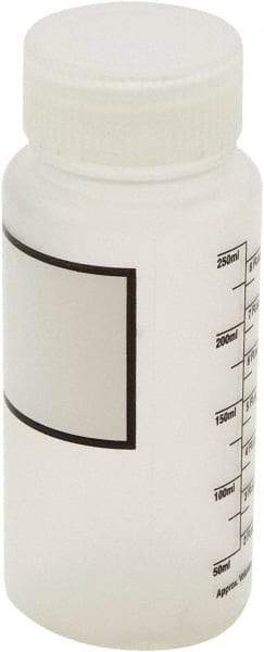 Dynalon Labware - 250 mL Wide-Mouth Bottle - Polypropylene, Translucent, 5.7" High x 2.4" Diam, 45mm Cap - USA Tool & Supply