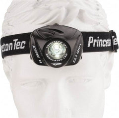 Princeton Tec - White LED Bulb, 105 Lumens, Hands-free Flashlight - Black Plastic Body, 3 AAA Batteries Included - USA Tool & Supply