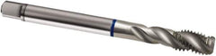 Guhring - M10x1.00 Metric Fine 3 Flute 6H Modified Bottoming Spiral Flute Tap - Powdered Metal, Bright Finish, 90mm OAL, Right Hand Flute, Right Hand Thread, D4/D5, Series 936 - Exact Industrial Supply