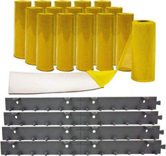 Aleco - 8' Door Width x 8' Door Height Vinyl Smooth Mesh Insect Barrier - Yellow Top & Clear Bottom - USA Tool & Supply