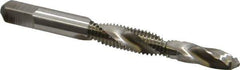 Made in USA - M8x1.25 Metric Coarse, D5, 3" OAL, 17/64" Drill Diam x 11/16" Drill Length, Combination Drill & Tap - 2 Flutes, 1-1/8" Thread Length, High Speed Steel, Bright Finish, 6H - Exact Industrial Supply