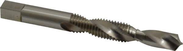 Made in USA - M10x1.50 Metric Coarse, D6, 3-1/2" OAL, 0.3346" Drill Diam x 1-1/4" Drill Length, Combination Drill & Tap - 2 Flutes, 3-1/2" Thread Length, High Speed Steel, Bright Finish, 6H - USA Tool & Supply