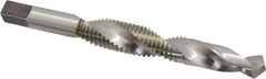 Made in USA - M12x1.75 Metric Coarse, D6, 4-1/4" OAL, 0.4035" Drill Diam x 1-1/8" Drill Length, Combination Drill & Tap - 2 Flutes, 1-21/32" Thread Length, High Speed Steel, Bright Finish, 6H - USA Tool & Supply