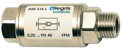 Legris - 1/2" Stainless Steel Check Valve - Unidirectional, Female BSPP x Male BSPP, 580 WOG - USA Tool & Supply