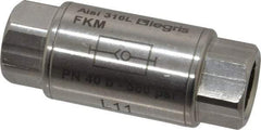 Legris - 1/4" Stainless Steel Check Valve - Unidirectional, FNPT x FNPT, 580 WOG - USA Tool & Supply
