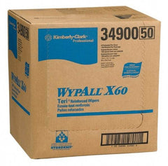 WypAll - X60 Dry Shop Towel/Industrial Wipes - 16-3/4" x 12-1/2" Sheet Size, White - USA Tool & Supply