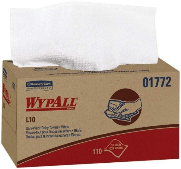 WypAll - Dry General Purpose Wipes - Pop-Up, 10-1/4" x 9" Sheet Size, White - USA Tool & Supply