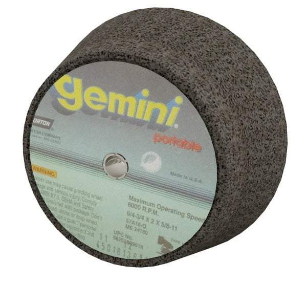 Norton - 6" Diam, 2" Overall Thickness, 16 Grit, Type 11 Tool & Cutter Grinding Wheel - Very Coarse Grade, Zirconia Alumina, P Hardness, 6,000 RPM - USA Tool & Supply