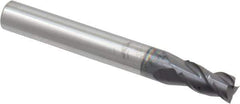 Accupro - 7/32", 3/8" LOC, 1/4" Shank Diam, 2" OAL, 3 Flute, Solid Carbide Square End Mill - Single End, AlTiN Finish, Spiral Flute, 40° Helix, Centercutting, Right Hand Cut, Right Hand Flute - USA Tool & Supply