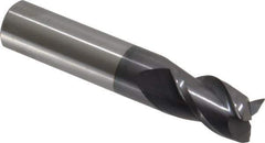 Accupro - 9/16", 7/8" LOC, 9/16" Shank Diam, 3" OAL, 3 Flute, Solid Carbide Square End Mill - Single End, AlTiN Finish, Spiral Flute, 40° Helix, Centercutting, Right Hand Cut, Right Hand Flute - USA Tool & Supply